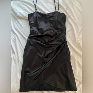 Black wrap hoco dress